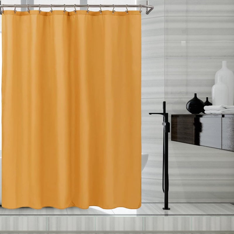 LLSCL Yolk Yellow Fabric Shower Curtain Liner with Magnets, Waterproof Hotel Quality, 72 x 72 Machine Washable - Image 1